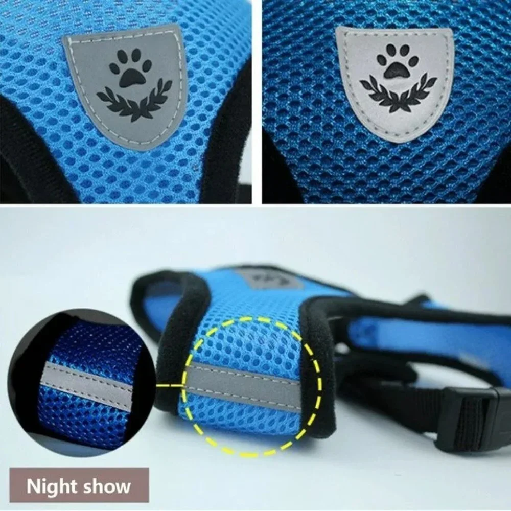 Dog Harness Cat Harness No Pull Comfort Padded Vest with Leash Size M